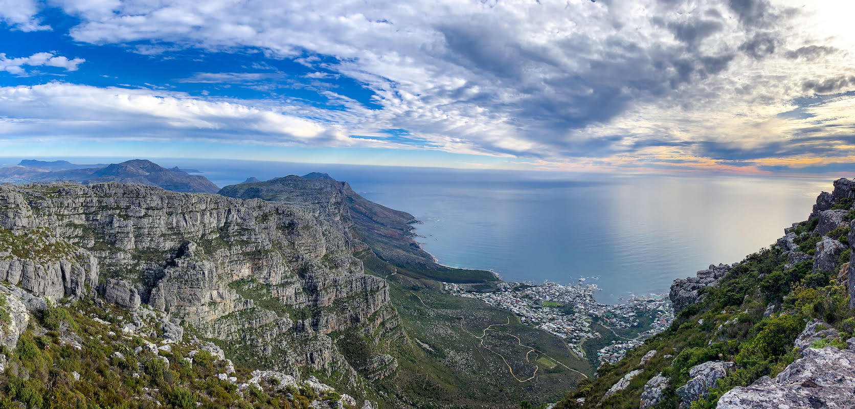 View of Table Mountain and the ocean, Cape Town, South Africa