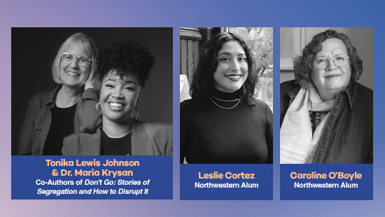 Tonika Johnson, Dr. Maria Krysan, Leslie Cortez, and Caroline O'Boyle