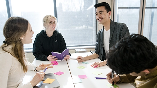 students studying together in a study room