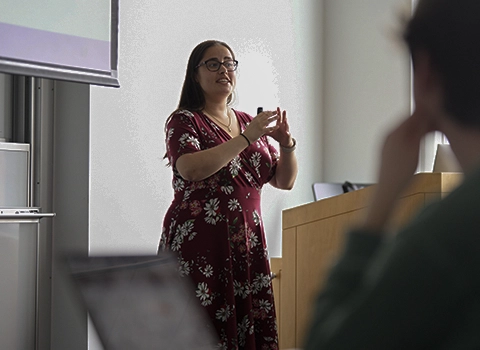 female professor lecturing