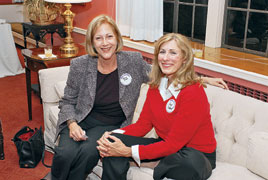 Delia Fine (C73) and Carol DeBord visit at the 35th party.