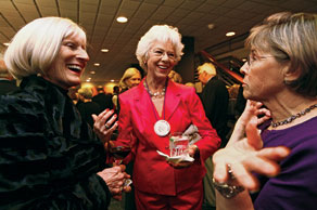 Sally Madden Hayward (SESP61), Ellis Kurtz Gery (SESP61) and Susan Stoner Jones (WCAS63) at the 45th party