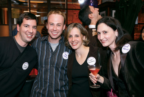 Stenning Schueppert (WCAS96), Ryan Farney (WCAS96), Susan Rosenfeld (C96) and Anne McKinley (WCAS96) at their 10-year reunion party