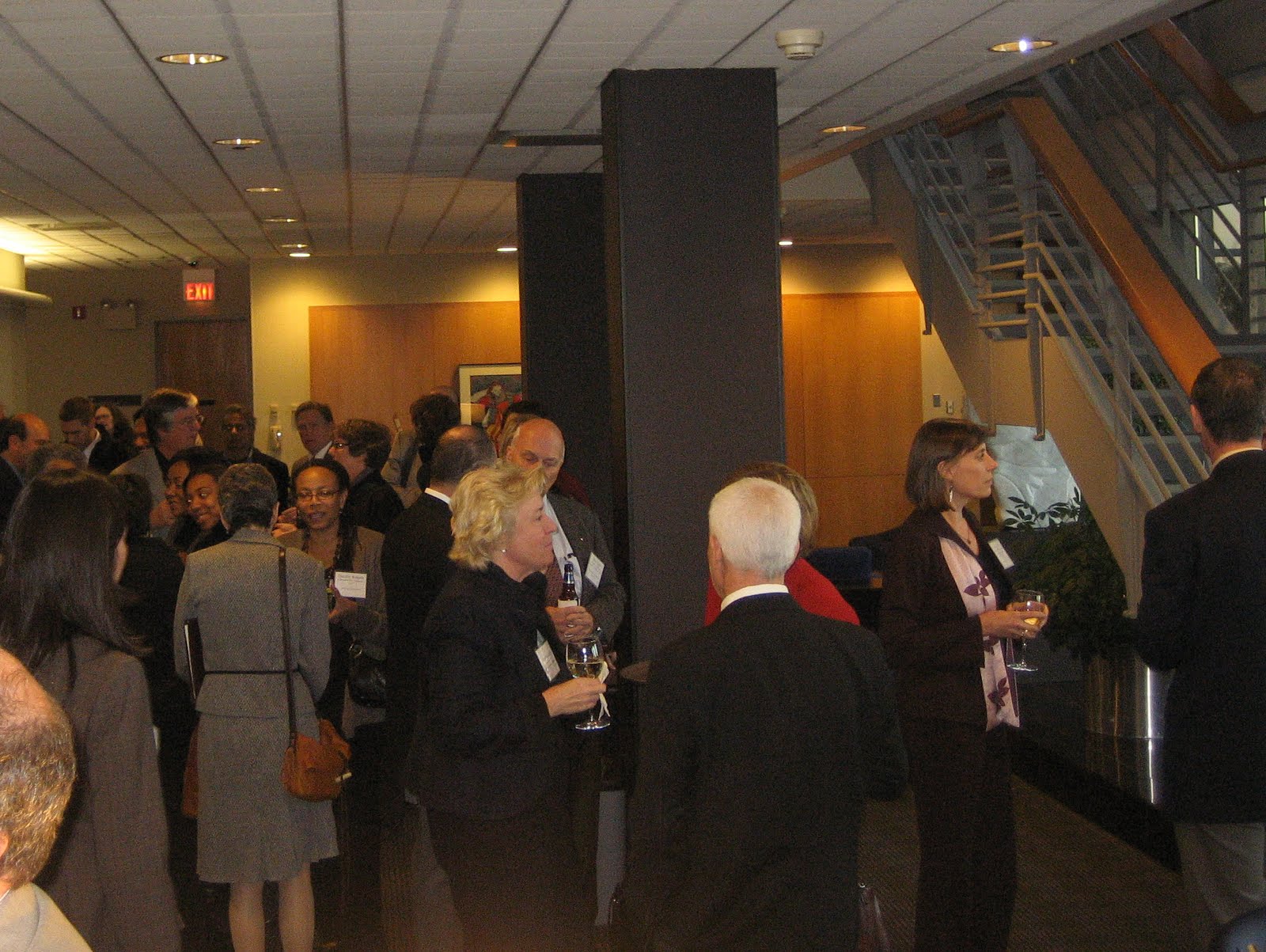 workgroup members at reception