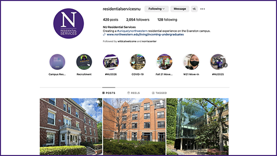 screenshot of Residential Services IG page