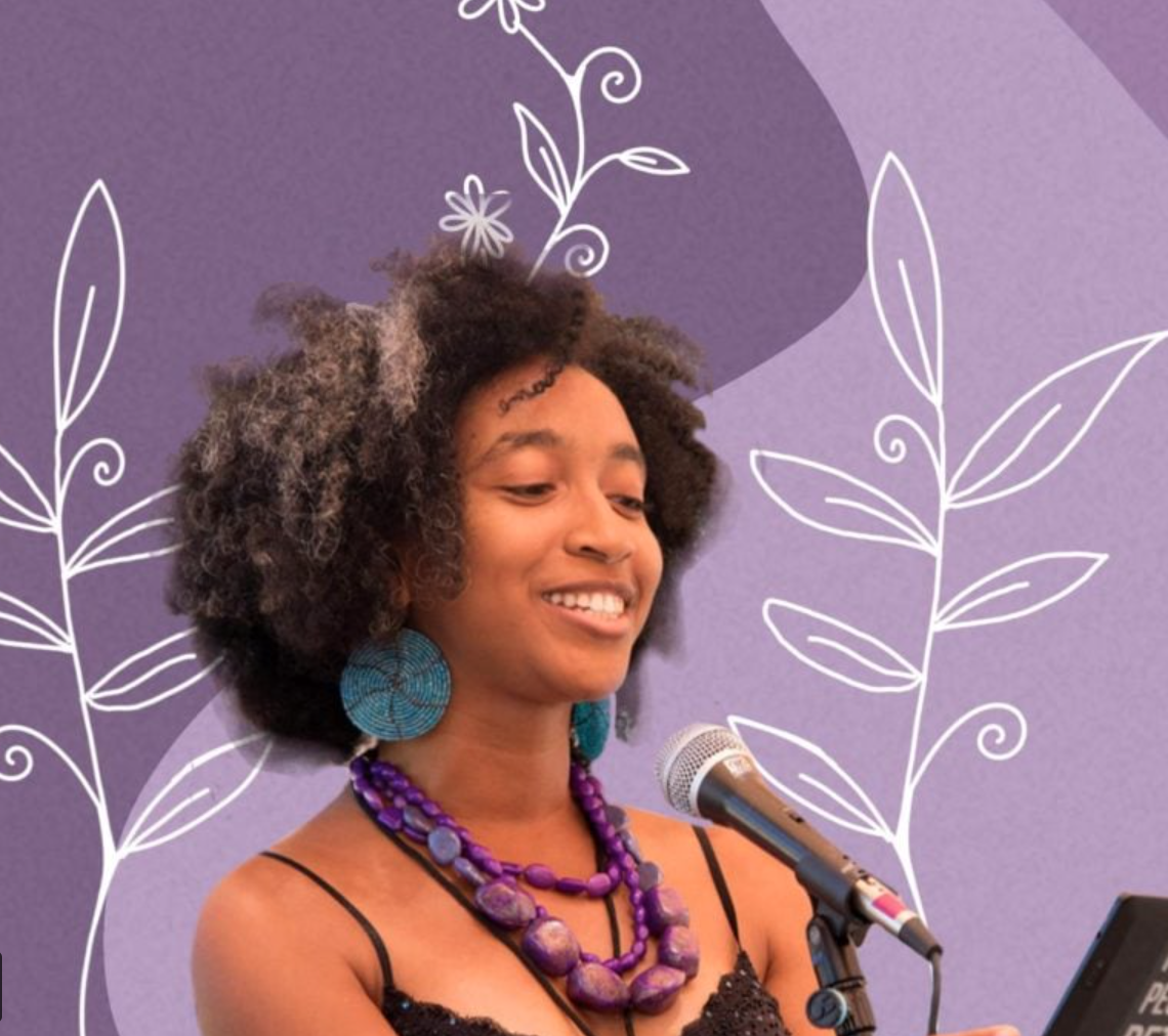 Alexis Pauline Gumbs against a purple background